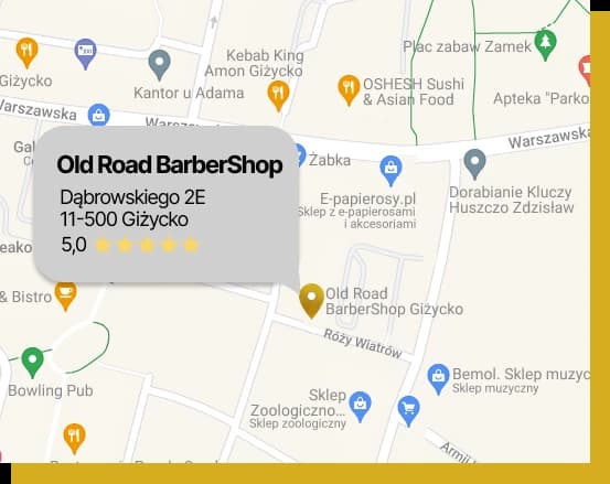 Lokalizacja Old Road Barbershop Giżycko
